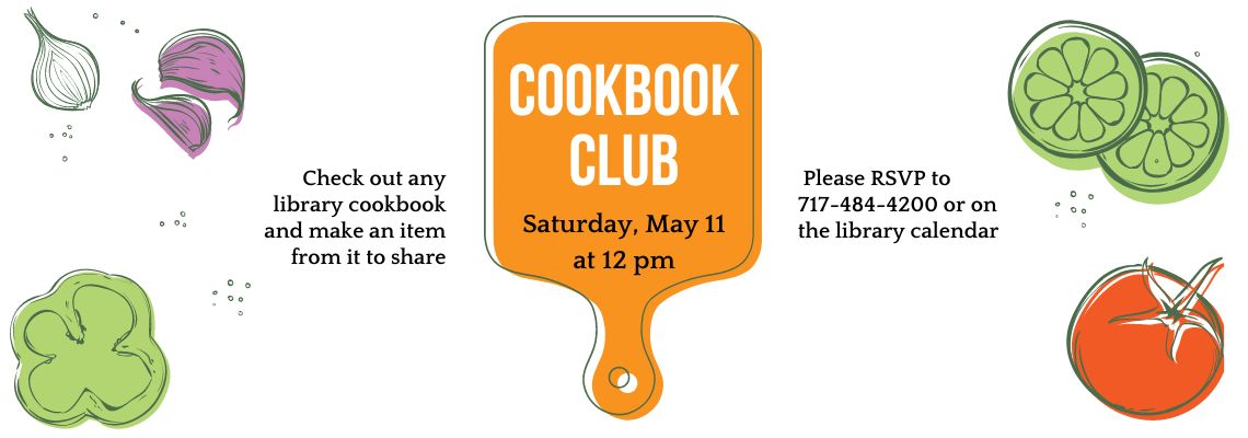 Cookbook Club Saturday May 11 at 12 pm
